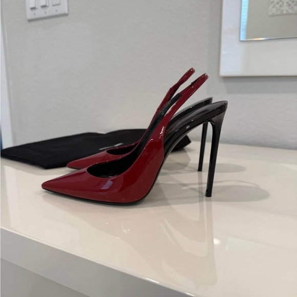 Saint Laurent Burgundy Slingback Heels very good condition - Picture 3 of 6
